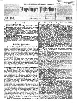 Augsburger Postzeitung Mittwoch 1. Juli 1863