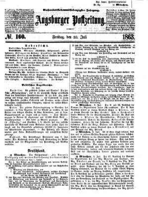 Augsburger Postzeitung Freitag 10. Juli 1863