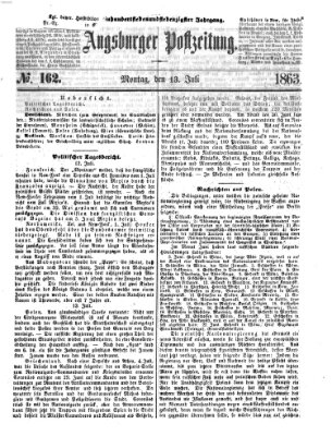 Augsburger Postzeitung Montag 13. Juli 1863