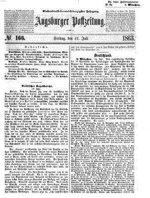 Augsburger Postzeitung Freitag 17. Juli 1863