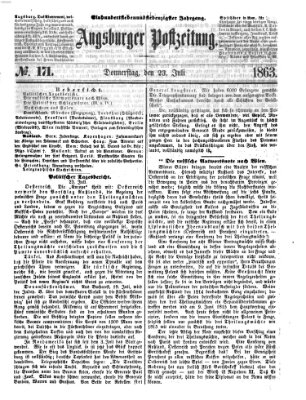 Augsburger Postzeitung Donnerstag 23. Juli 1863