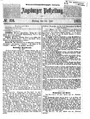 Augsburger Postzeitung Freitag 24. Juli 1863