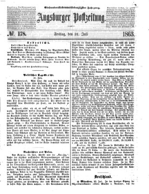 Augsburger Postzeitung Freitag 31. Juli 1863