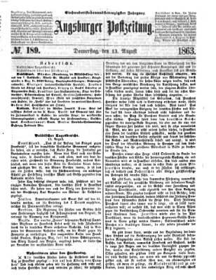 Augsburger Postzeitung Donnerstag 13. August 1863