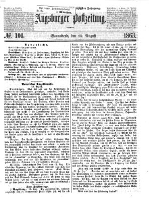 Augsburger Postzeitung Samstag 15. August 1863