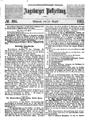 Augsburger Postzeitung Mittwoch 19. August 1863