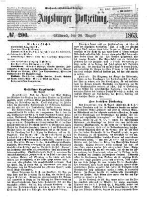 Augsburger Postzeitung Mittwoch 26. August 1863