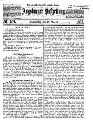 Augsburger Postzeitung Donnerstag 27. August 1863