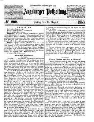 Augsburger Postzeitung Freitag 28. August 1863