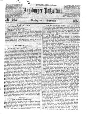 Augsburger Postzeitung Dienstag 1. September 1863