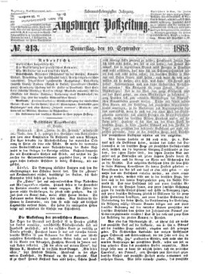 Augsburger Postzeitung Donnerstag 10. September 1863