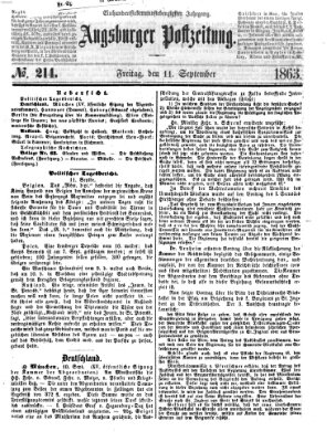 Augsburger Postzeitung Freitag 11. September 1863