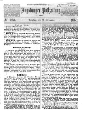 Augsburger Postzeitung Dienstag 22. September 1863