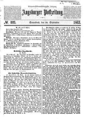 Augsburger Postzeitung Samstag 26. September 1863