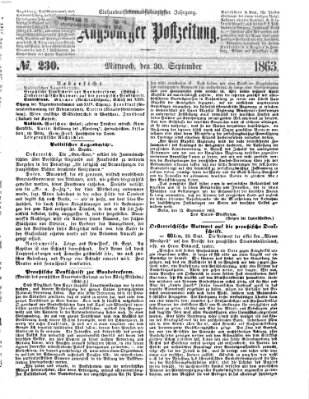 Augsburger Postzeitung Mittwoch 30. September 1863