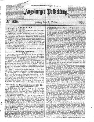 Augsburger Postzeitung Freitag 2. Oktober 1863