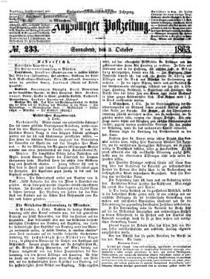 Augsburger Postzeitung Samstag 3. Oktober 1863