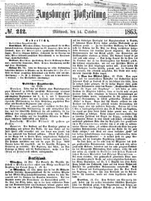 Augsburger Postzeitung Mittwoch 14. Oktober 1863