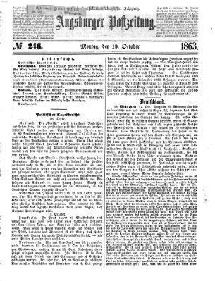 Augsburger Postzeitung Montag 19. Oktober 1863