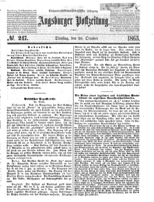 Augsburger Postzeitung Dienstag 20. Oktober 1863