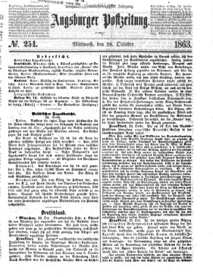 Augsburger Postzeitung Mittwoch 28. Oktober 1863