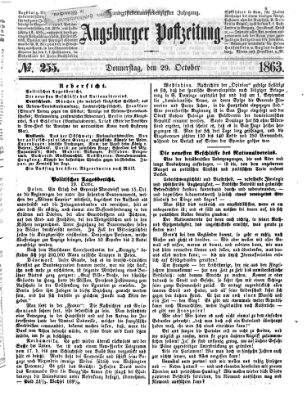 Augsburger Postzeitung Donnerstag 29. Oktober 1863