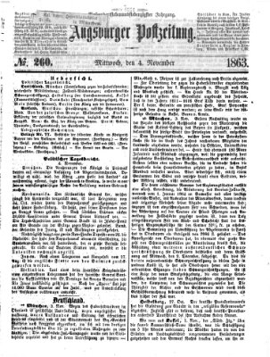 Augsburger Postzeitung Mittwoch 4. November 1863