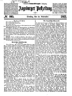 Augsburger Postzeitung Dienstag 10. November 1863