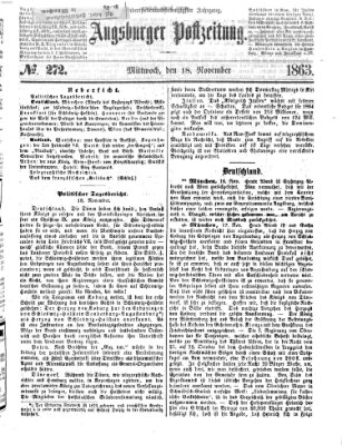 Augsburger Postzeitung Mittwoch 18. November 1863