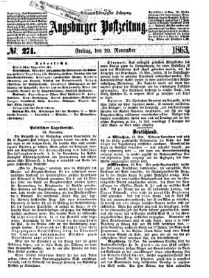 Augsburger Postzeitung Freitag 20. November 1863