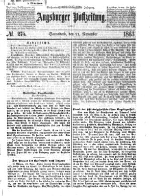 Augsburger Postzeitung Samstag 21. November 1863