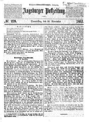 Augsburger Postzeitung Donnerstag 26. November 1863