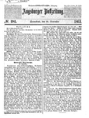 Augsburger Postzeitung Samstag 28. November 1863