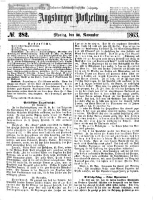 Augsburger Postzeitung Montag 30. November 1863