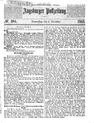 Augsburger Postzeitung Donnerstag 3. Dezember 1863