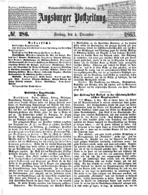 Augsburger Postzeitung Freitag 4. Dezember 1863