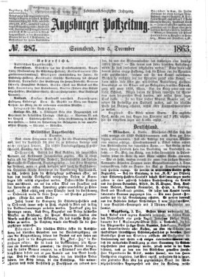 Augsburger Postzeitung Samstag 5. Dezember 1863