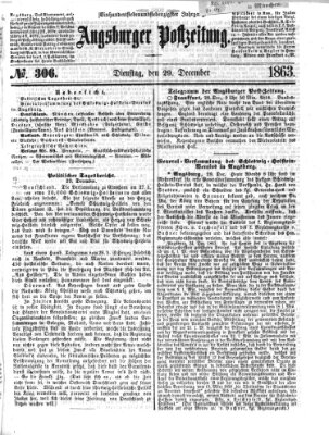 Augsburger Postzeitung Dienstag 29. Dezember 1863