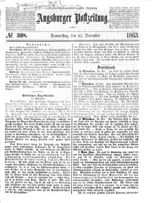 Augsburger Postzeitung Donnerstag 31. Dezember 1863