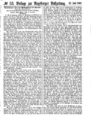 Augsburger Postzeitung Mittwoch 22. Juli 1863