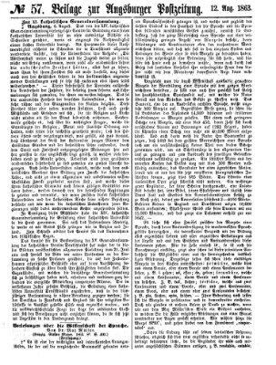 Augsburger Postzeitung Mittwoch 12. August 1863