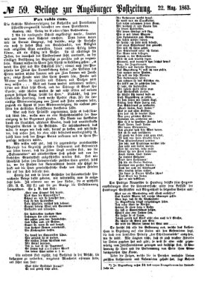 Augsburger Postzeitung Samstag 22. August 1863