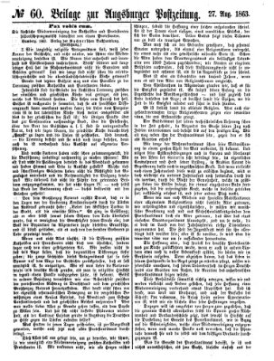 Augsburger Postzeitung Donnerstag 27. August 1863