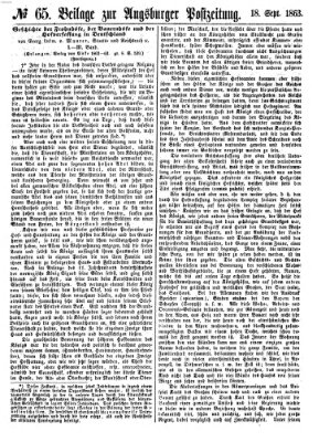 Augsburger Postzeitung Freitag 18. September 1863