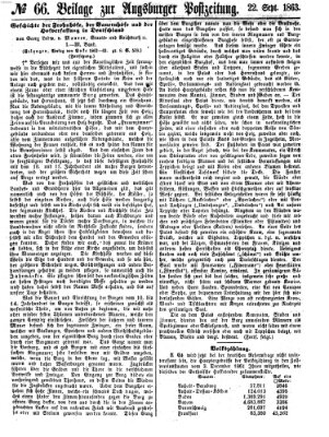 Augsburger Postzeitung Dienstag 22. September 1863