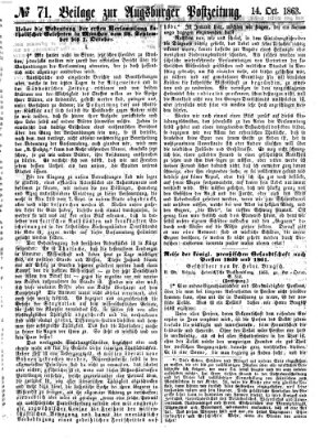 Augsburger Postzeitung Mittwoch 14. Oktober 1863