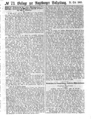 Augsburger Postzeitung Mittwoch 21. Oktober 1863