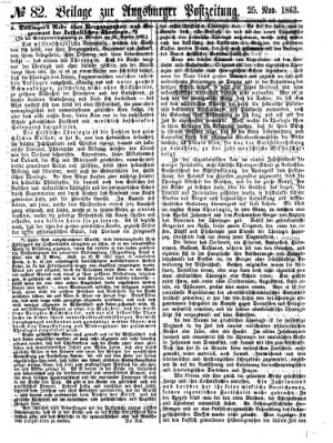 Augsburger Postzeitung Mittwoch 25. November 1863