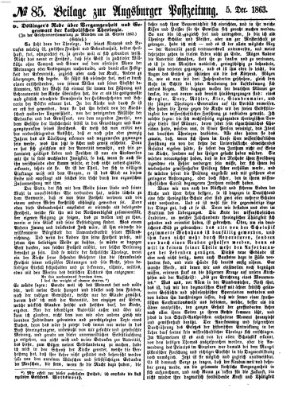 Augsburger Postzeitung Samstag 5. Dezember 1863