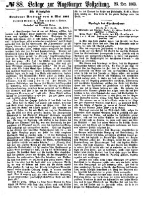 Augsburger Postzeitung Mittwoch 23. Dezember 1863